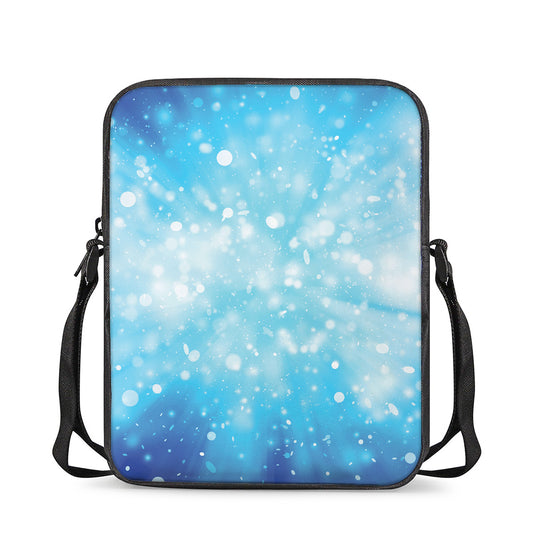 Blue Sparkle Light Print Rectangular Crossbody Bag