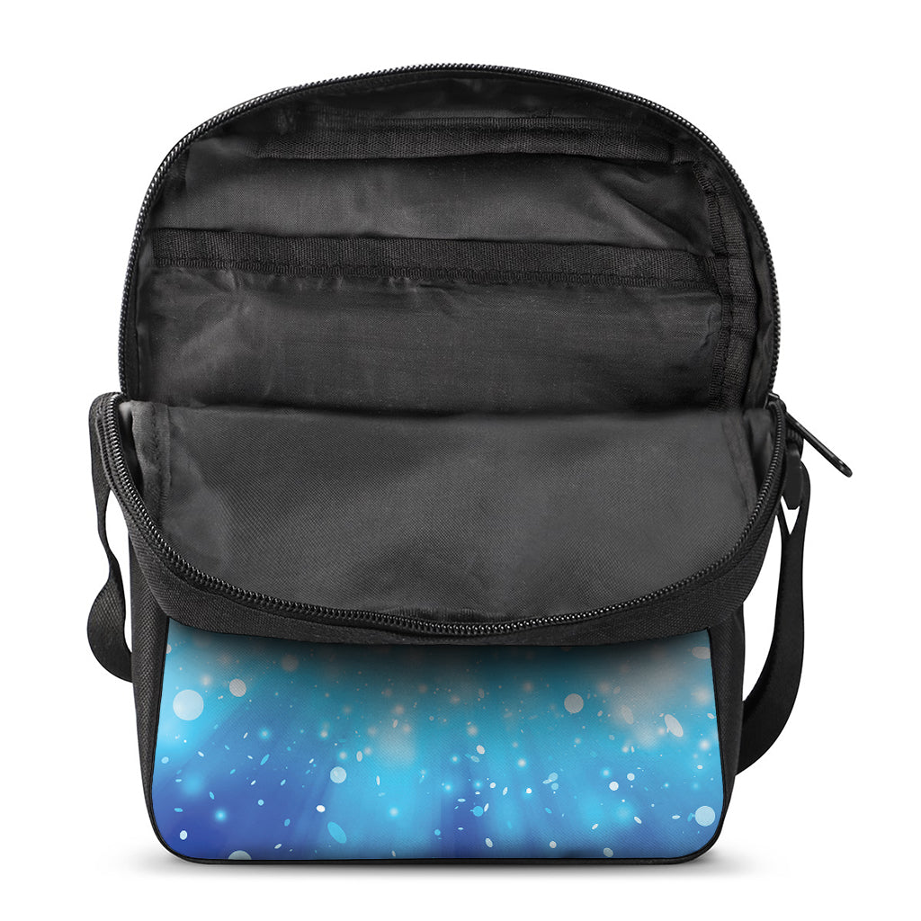 Blue Sparkle Light Print Rectangular Crossbody Bag
