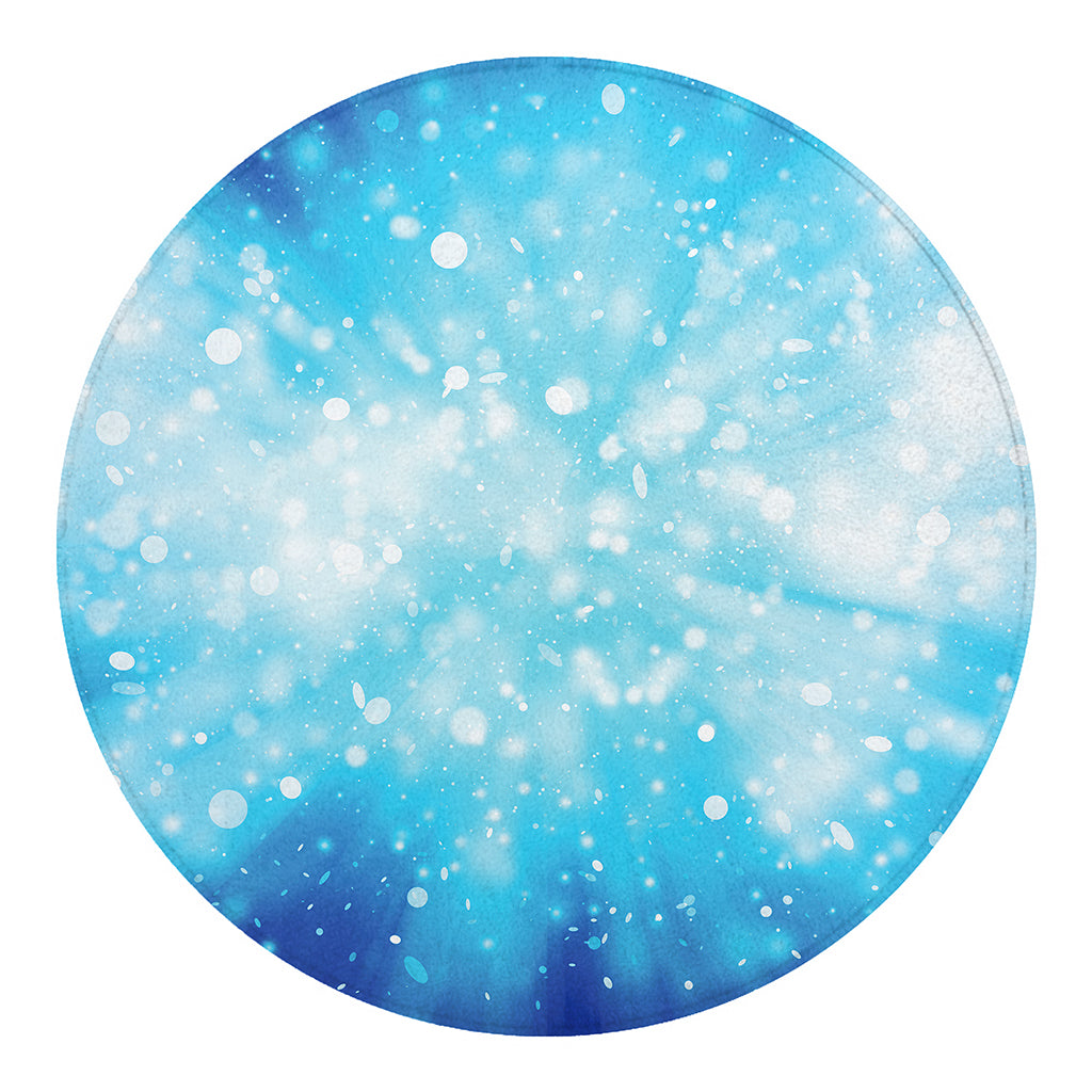 Blue Sparkle Light Print Round Blanket