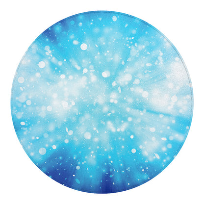 Blue Sparkle Light Print Round Blanket