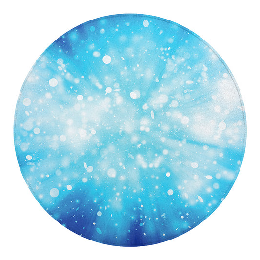Blue Sparkle Light Print Round Blanket