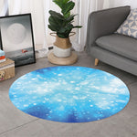 Blue Sparkle Light Print Round Rug