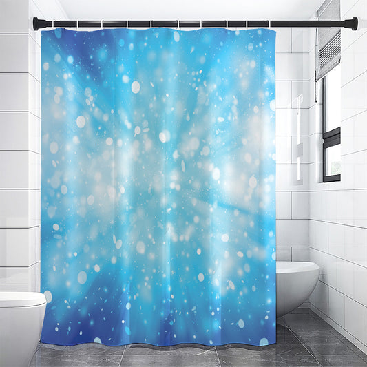 Blue Sparkle Light Print Shower Curtain