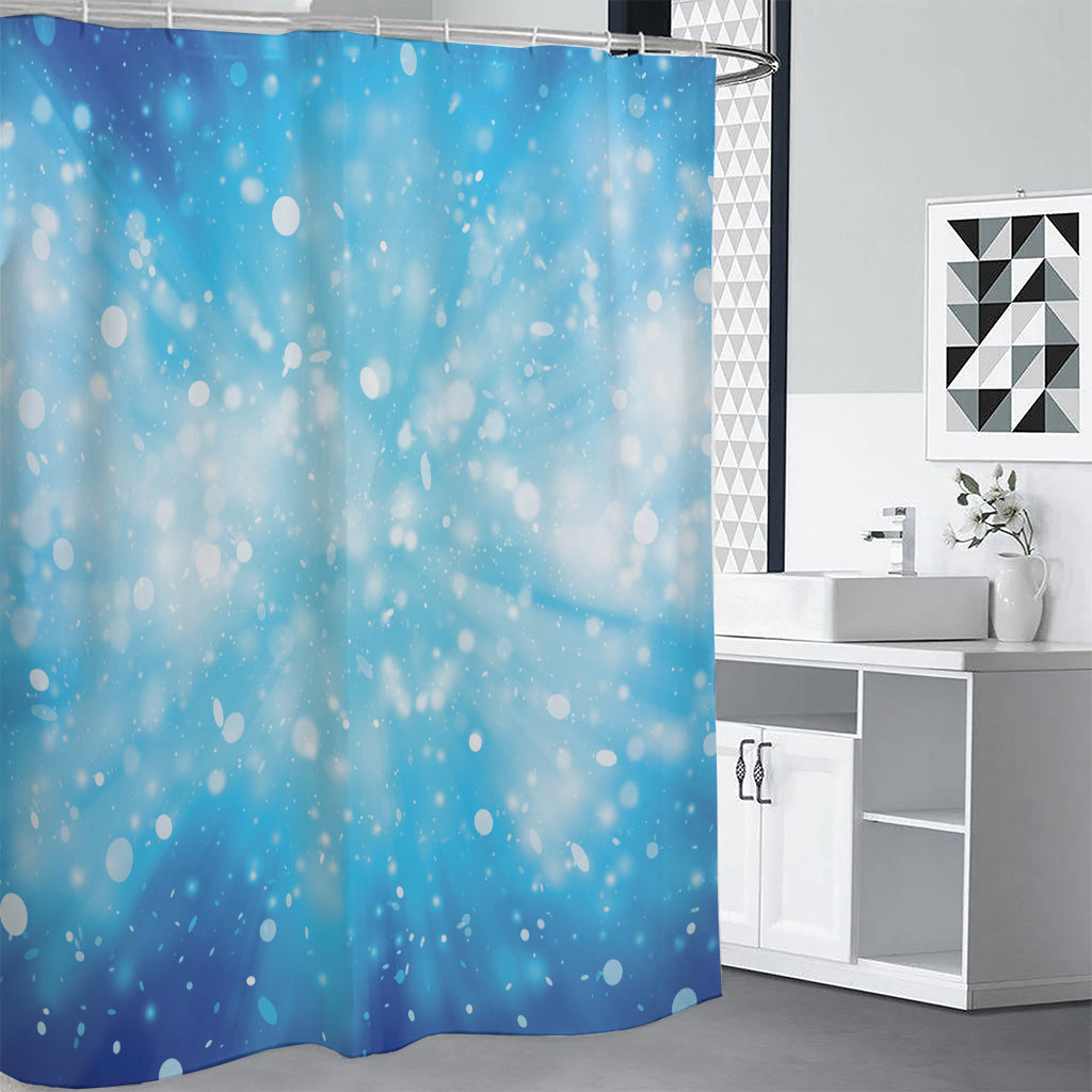 Blue Sparkle Light Print Shower Curtain