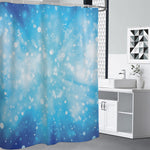 Blue Sparkle Light Print Shower Curtain