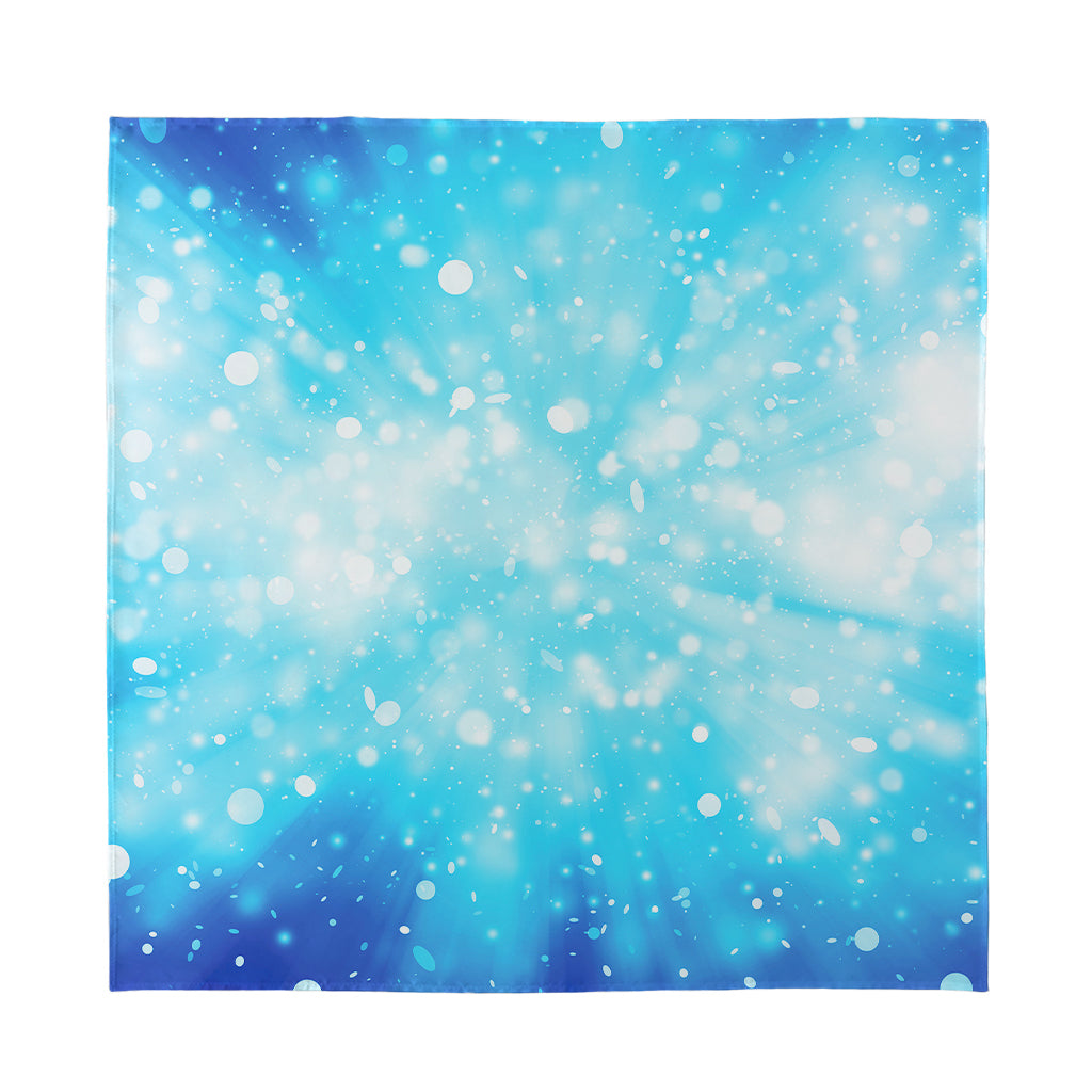 Blue Sparkle Light Print Silk Bandana