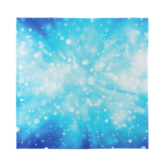 Blue Sparkle Light Print Silk Bandana