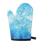 Blue Sparkle Light Print Single Oven Mitt