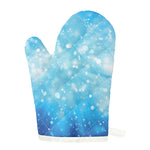 Blue Sparkle Light Print Single Oven Mitt