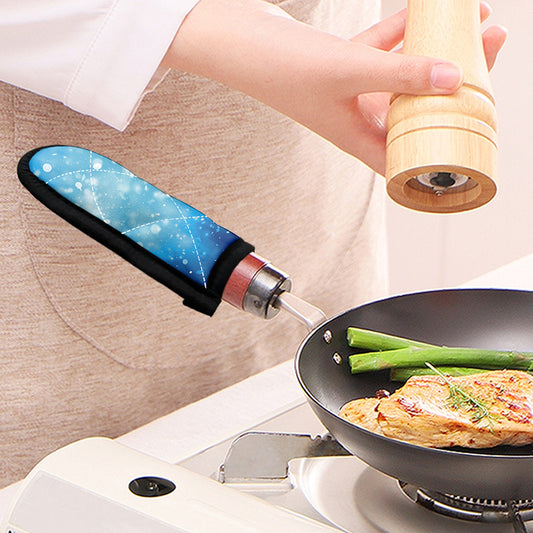 Blue Sparkle Light Print Skillet Handle Cover