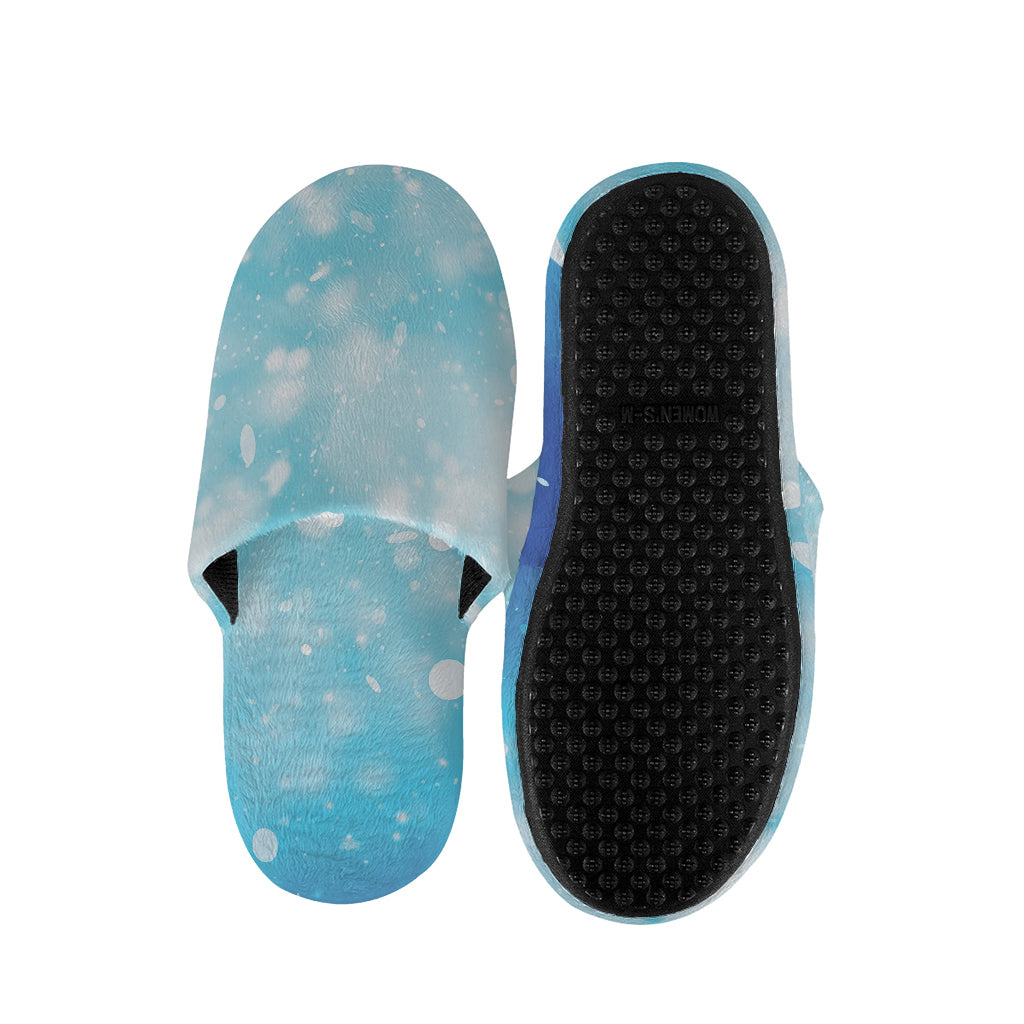 Blue Sparkle Light Print Slippers