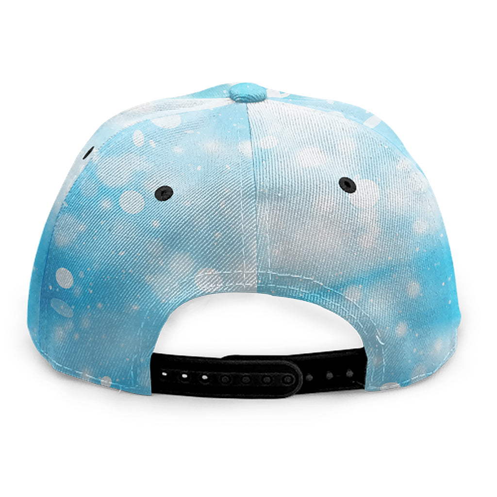Blue Sparkle Light Print Snapback Cap