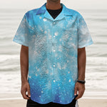 Blue Sparkle Light Print Textured Short Sleeve Shirt