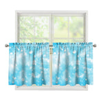 Blue Sparkle Light Print Tier Curtains