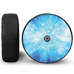 Blue Sparkle Light Print Tire Cover With Camera Hole
