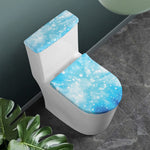 Blue Sparkle Light Print Toilet Lid And Tank Cover Set