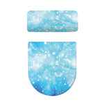Blue Sparkle Light Print Toilet Lid And Tank Cover Set