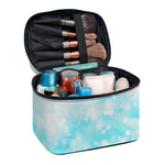 Blue Sparkle Light Print Travel Makeup Bag