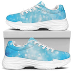 Blue Sparkle Light Print White Chunky Shoes