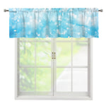 Blue Sparkle Light Print Window Valance