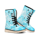 Blue Sparkle Light Print Winter Boots