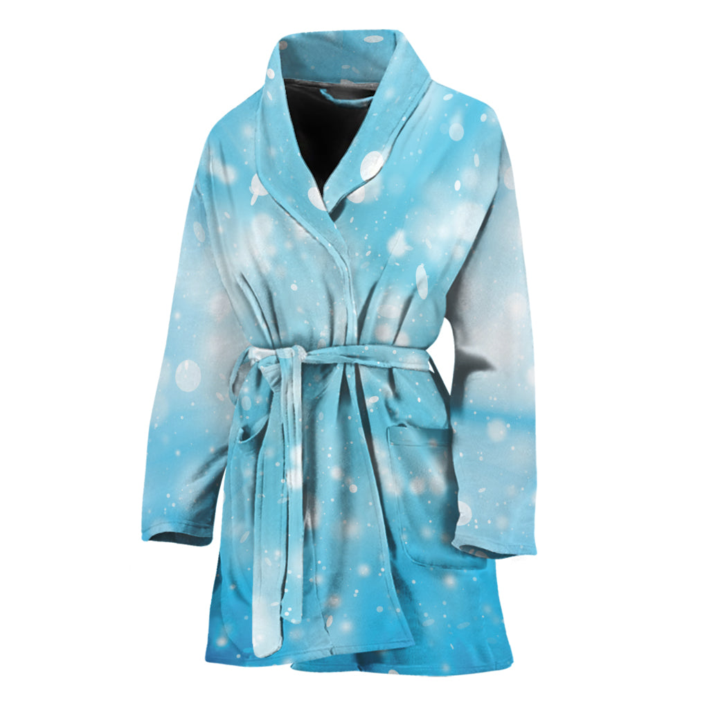 Blue Sparkle Light Print Women's Bathrobe