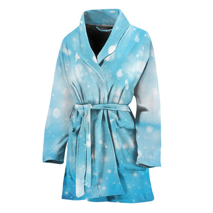 Blue Sparkle Light Print Women's Bathrobe