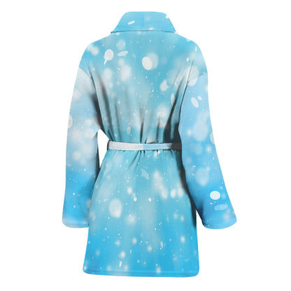 Blue Sparkle Light Print Women's Bathrobe