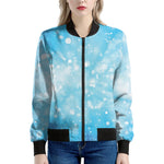 Blue Sparkle Light Print Women's Bomber Jacket