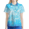 Blue Sparkle Light Print Women's Polo Shirt