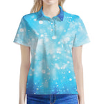 Blue Sparkle Light Print Women's Polo Shirt
