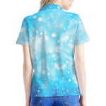 Blue Sparkle Light Print Women's Polo Shirt