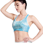 Blue Sparkle Light Print Women's Sports Bra