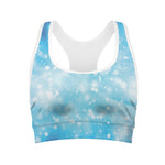 Blue Sparkle Light Print Women's Sports Bra