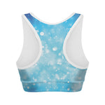 Blue Sparkle Light Print Women's Sports Bra