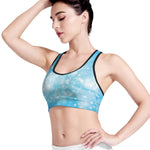 Blue Sparkle Light Print Women's Sports Bra
