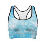 Blue Sparkle Light Print Women's Sports Bra