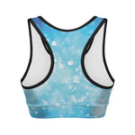 Blue Sparkle Light Print Women's Sports Bra
