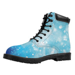 Blue Sparkle Light Print Work Boots