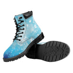 Blue Sparkle Light Print Work Boots