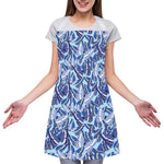 Blue Spring Butterfly Pattern Print Adjustable Apron