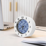 Blue Spring Butterfly Pattern Print Alarm Clock