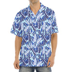 Blue Spring Butterfly Pattern Print Aloha Shirt