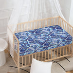Blue Spring Butterfly Pattern Print Baby Crib Sheet