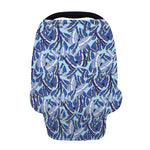 Blue Spring Butterfly Pattern Print Baby Seat Cover