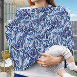 Blue Spring Butterfly Pattern Print Baby Seat Cover