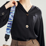 Blue Spring Butterfly Pattern Print Bag Strap