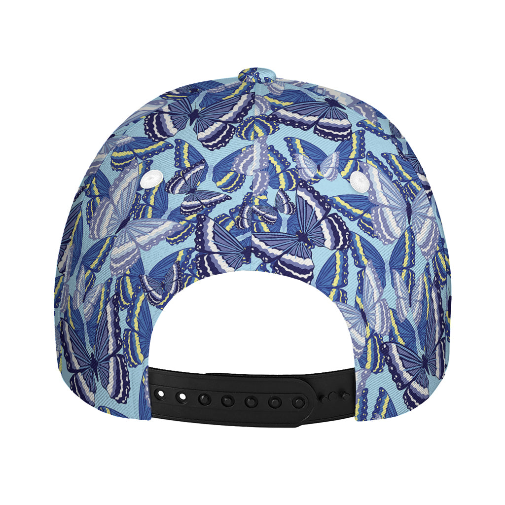 Blue Spring Butterfly Pattern Print Baseball Cap