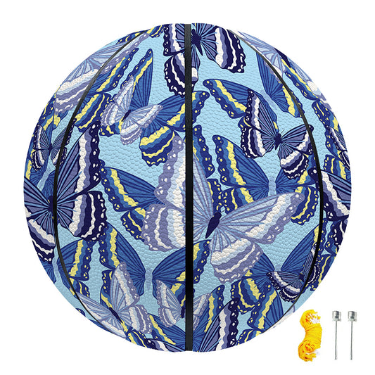 Blue Spring Butterfly Pattern Print Basketball