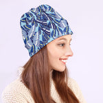 Blue Spring Butterfly Pattern Print Beanie